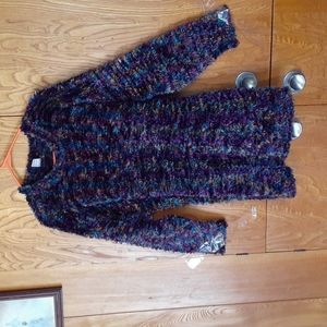 Multi colored fuzzy sweater